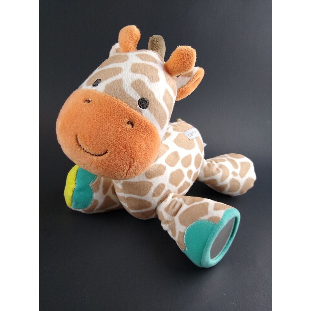 Carters Baby Giraffe Crinkle Rattle Mirror Stuffed Animal Plush Toy